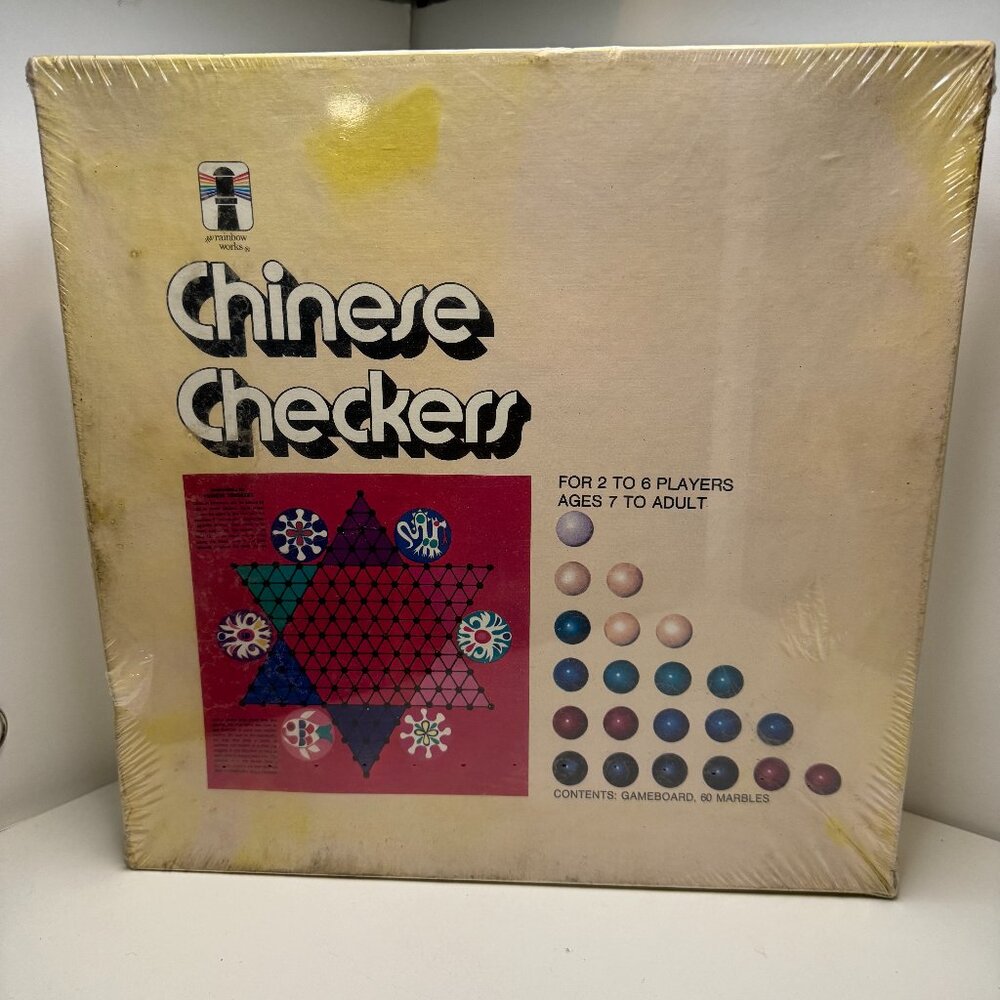 VTG Chinese Checkers 1974 The Rainbow Work Board Game-SEALED-75957-
